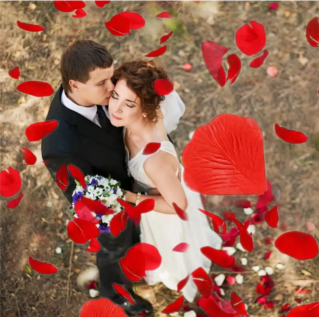 1000 Pcs/Pack Artificial Flower Rose Petals for Wedding Valentine's Day Decor