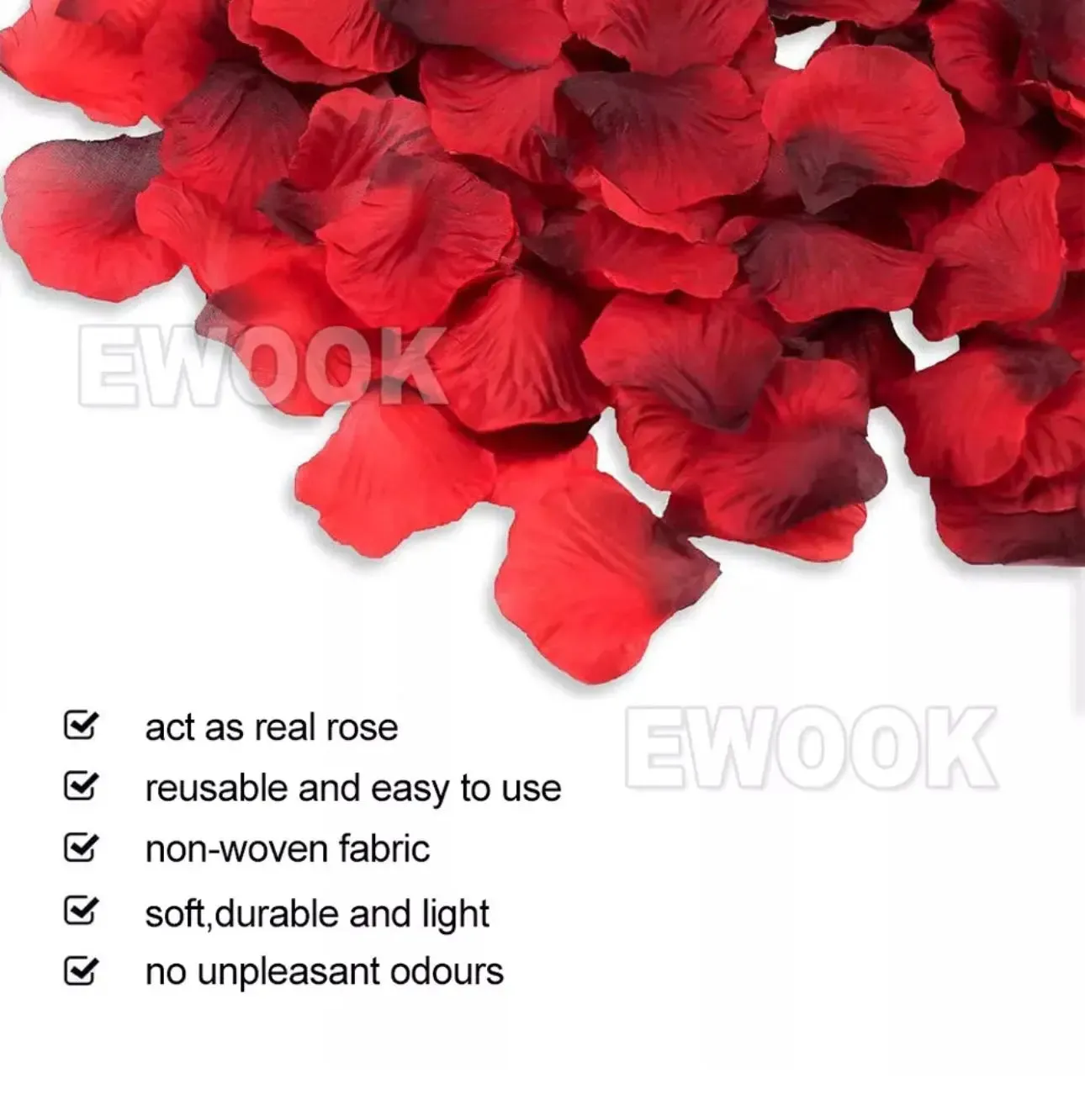 1000 Pcs/Pack Artificial Flower Rose Petals for Wedding Valentine's Day Decor