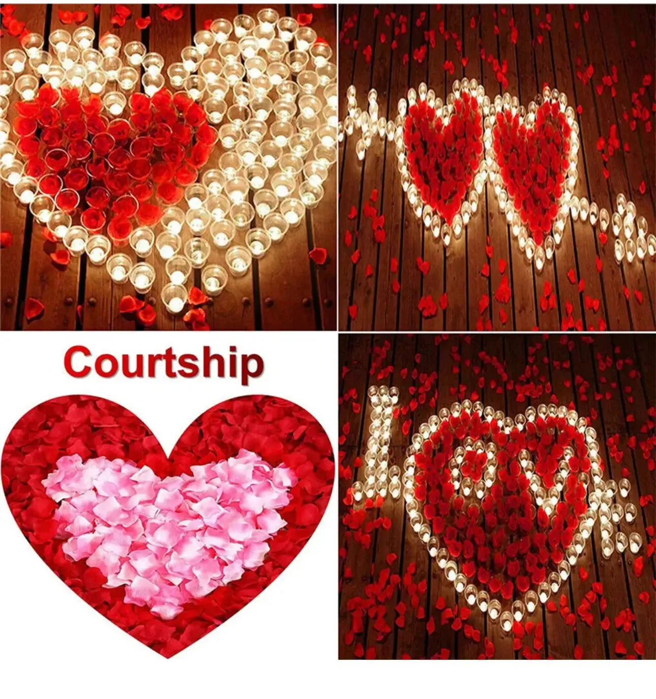 1000 Pcs/Pack Artificial Flower Rose Petals for Wedding Valentine's Day Decor