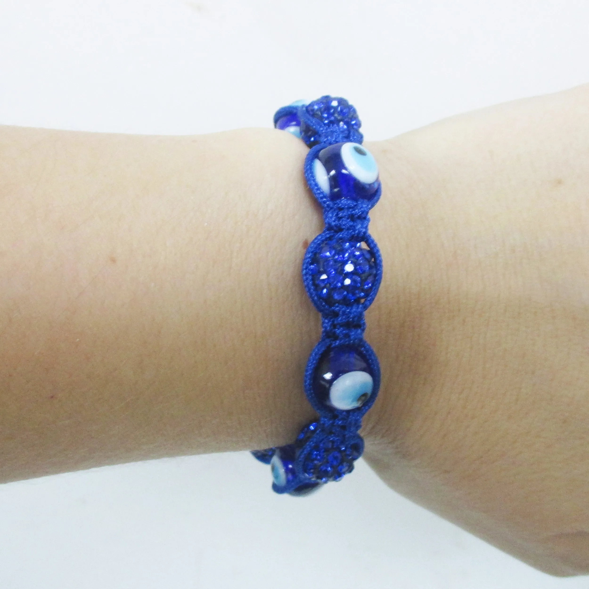 12mm Evil Eye Macrame Good Luck Beaded Bracelet Adjustable Protection Gift Hamsa