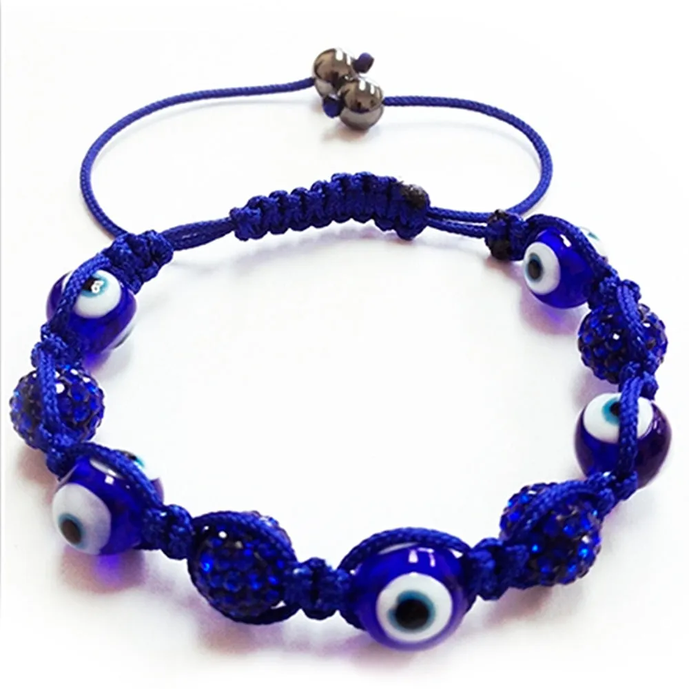 12mm Evil Eye Macrame Good Luck Beaded Bracelet Adjustable Protection Gift Hamsa
