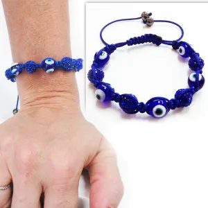 12mm Evil Eye Macrame Good Luck Beaded Bracelet Adjustable Protection Gift Hamsa