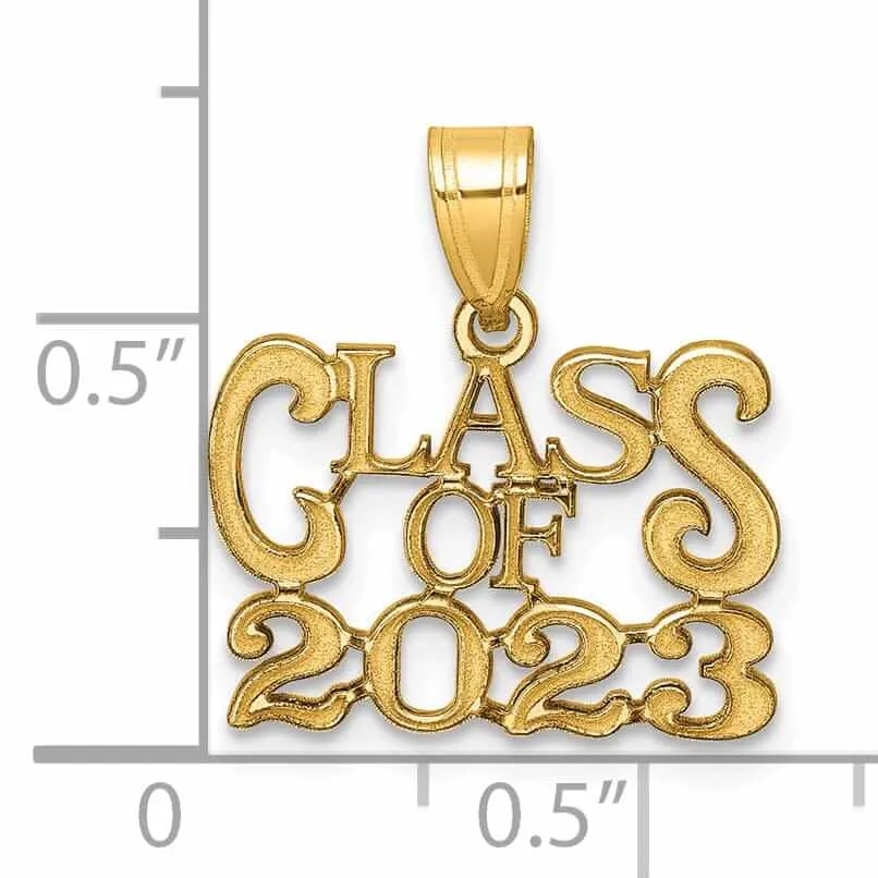 14K Polished CLASS OF 2023 Graduation Charm