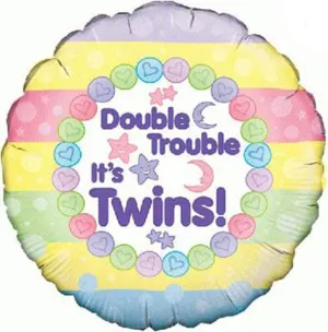 18" Double Trouble Its Twins Foil Balloon