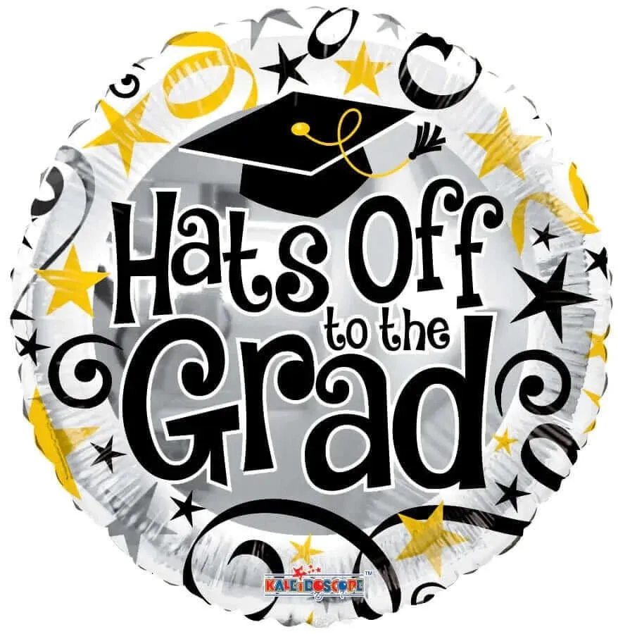 18" Hats Off to the Grad Mylar Balloon - G19