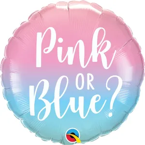 18" Pink Or Blue Ombre Foil Balloon