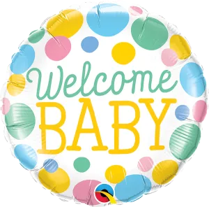 18" Welcome Baby Dots Balloon