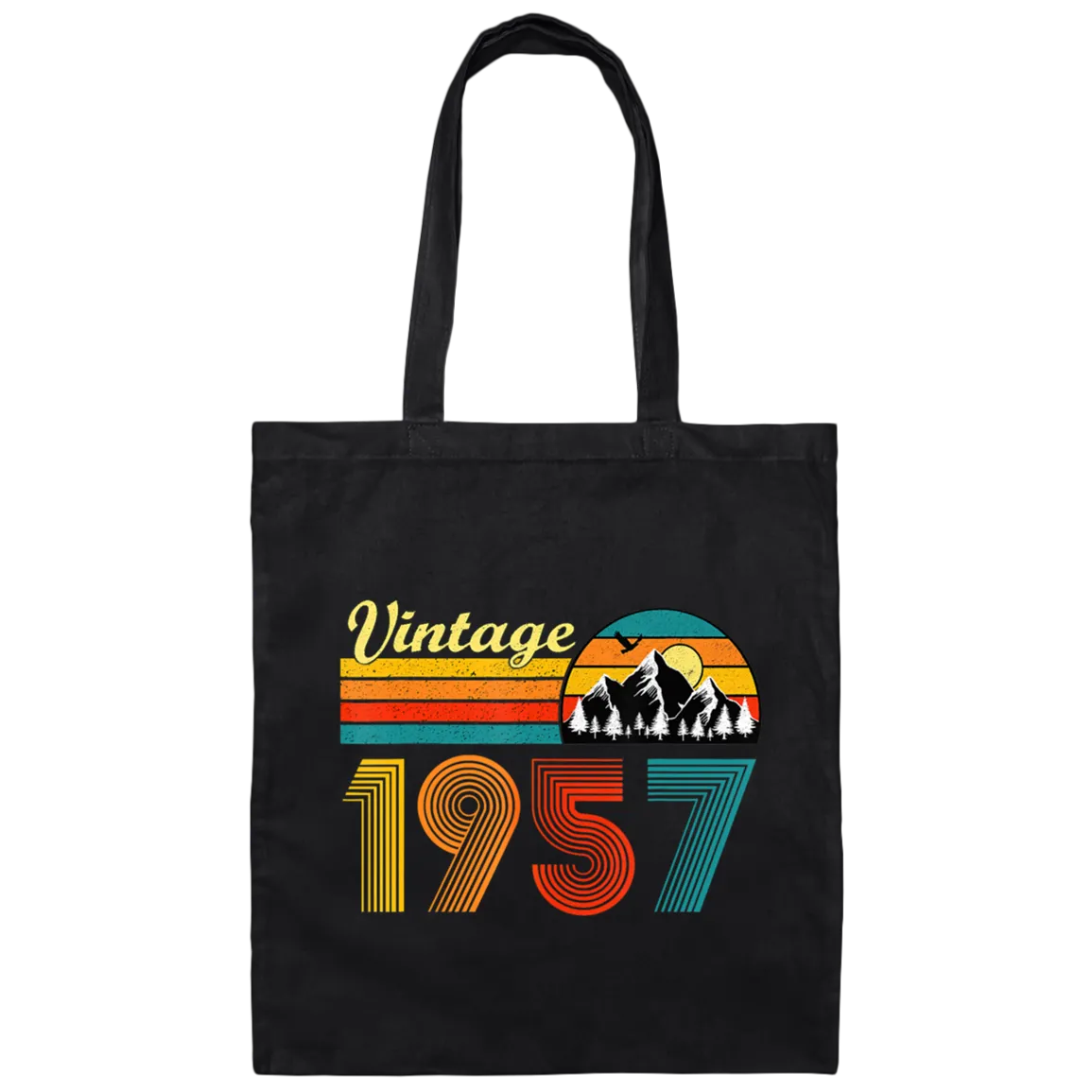 1957 Birthday Gift, 1957 Retro, Love Mountain 1957, Vintage 1957 Canvas Tote Bag