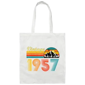 1957 Birthday Gift, 1957 Retro, Love Mountain 1957, Vintage 1957 Canvas Tote Bag