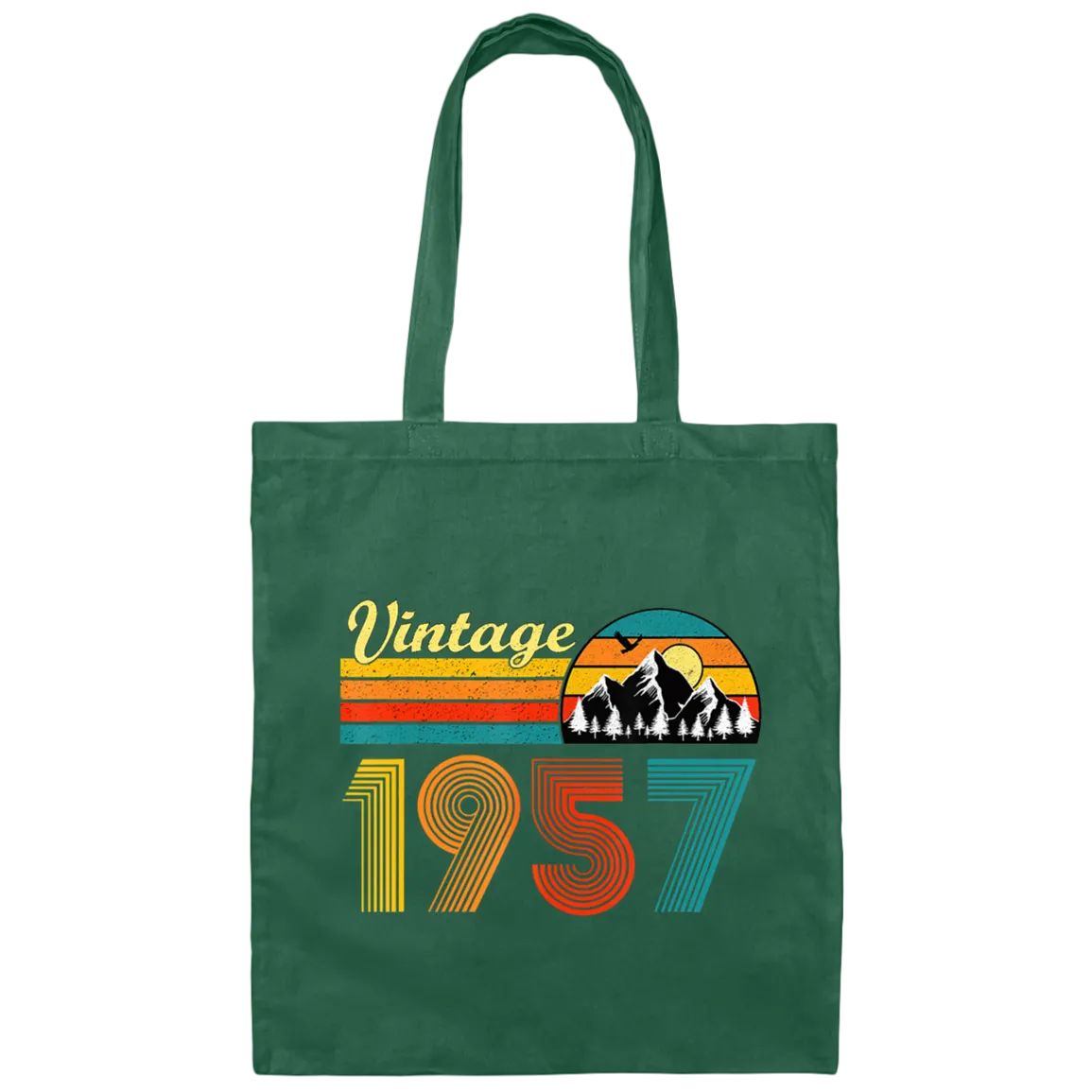 1957 Birthday Gift, 1957 Retro, Love Mountain 1957, Vintage 1957 Canvas Tote Bag