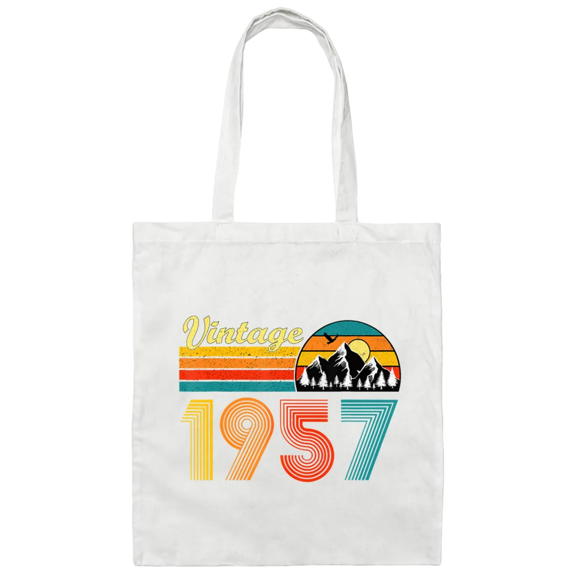 1957 Birthday Gift, 1957 Retro, Love Mountain 1957, Vintage 1957 Canvas Tote Bag