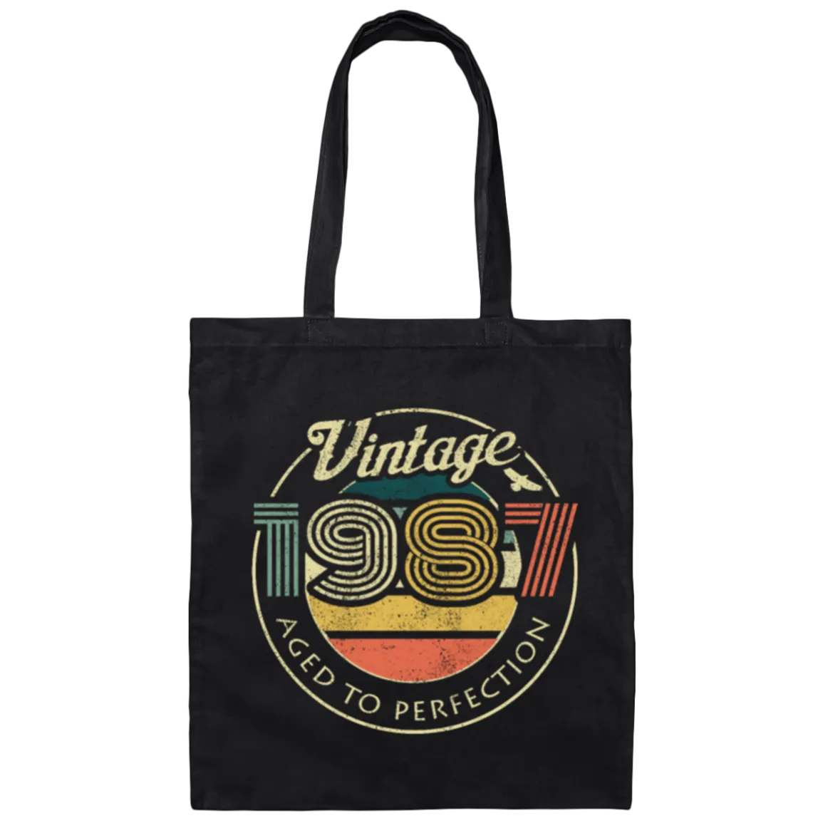 1987 Vintage Born In Retro Age Birthday Gift Idea Canvas Tote Bag
