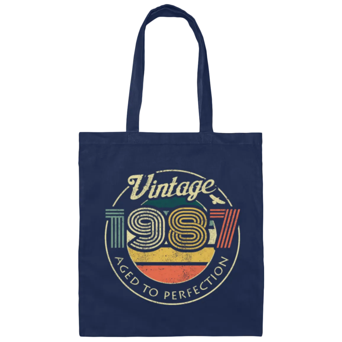 1987 Vintage Born In Retro Age Birthday Gift Idea Canvas Tote Bag