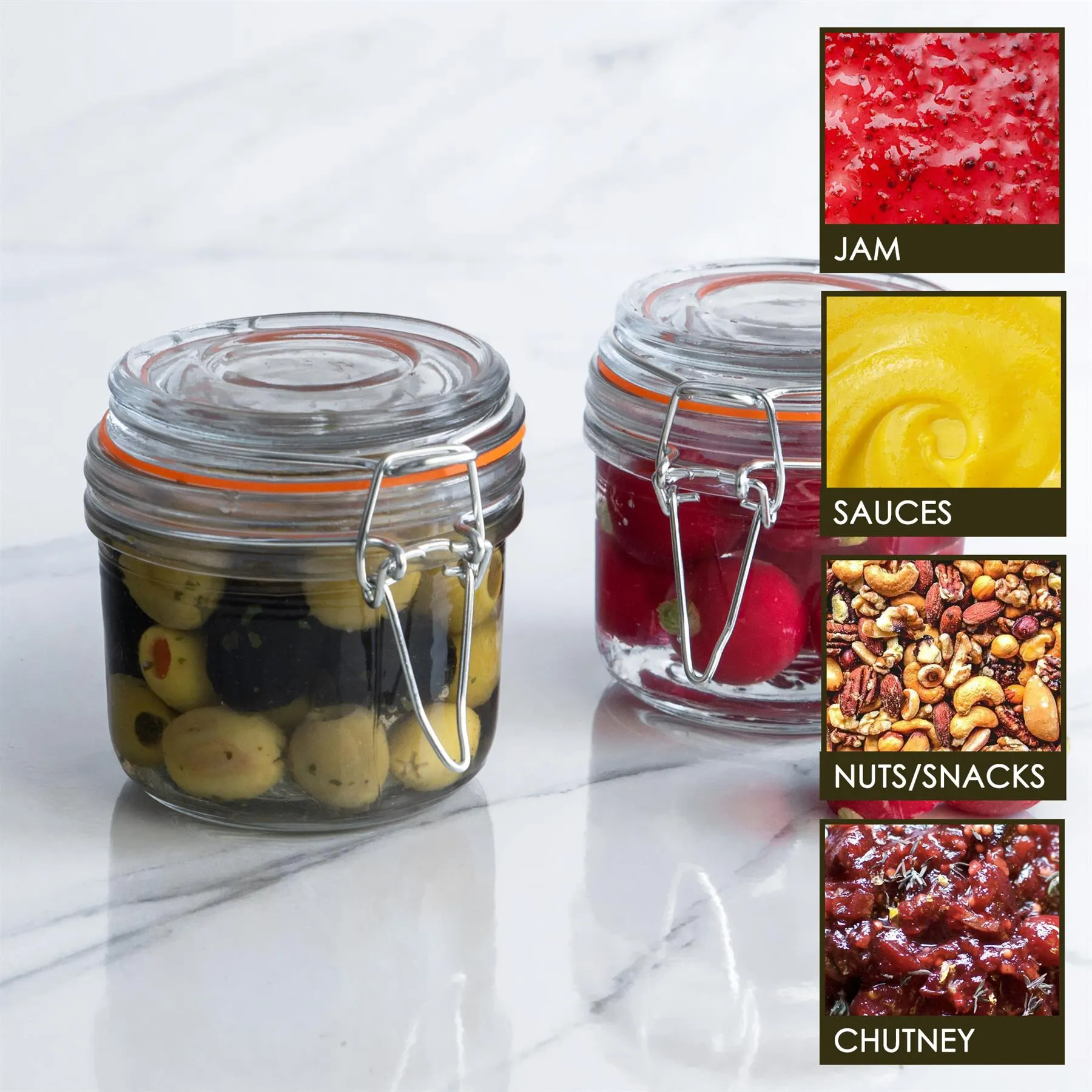 200ml Classic Glass Storage Jar   Four Free Coloured Seals