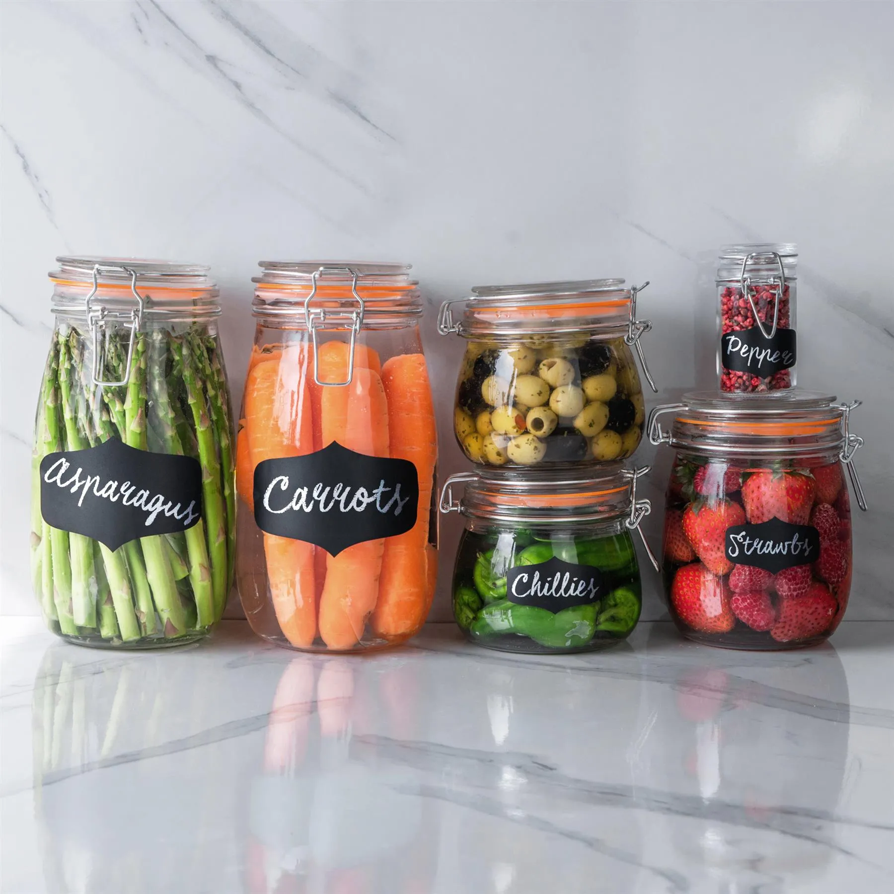200ml Classic Glass Storage Jar   Four Free Coloured Seals
