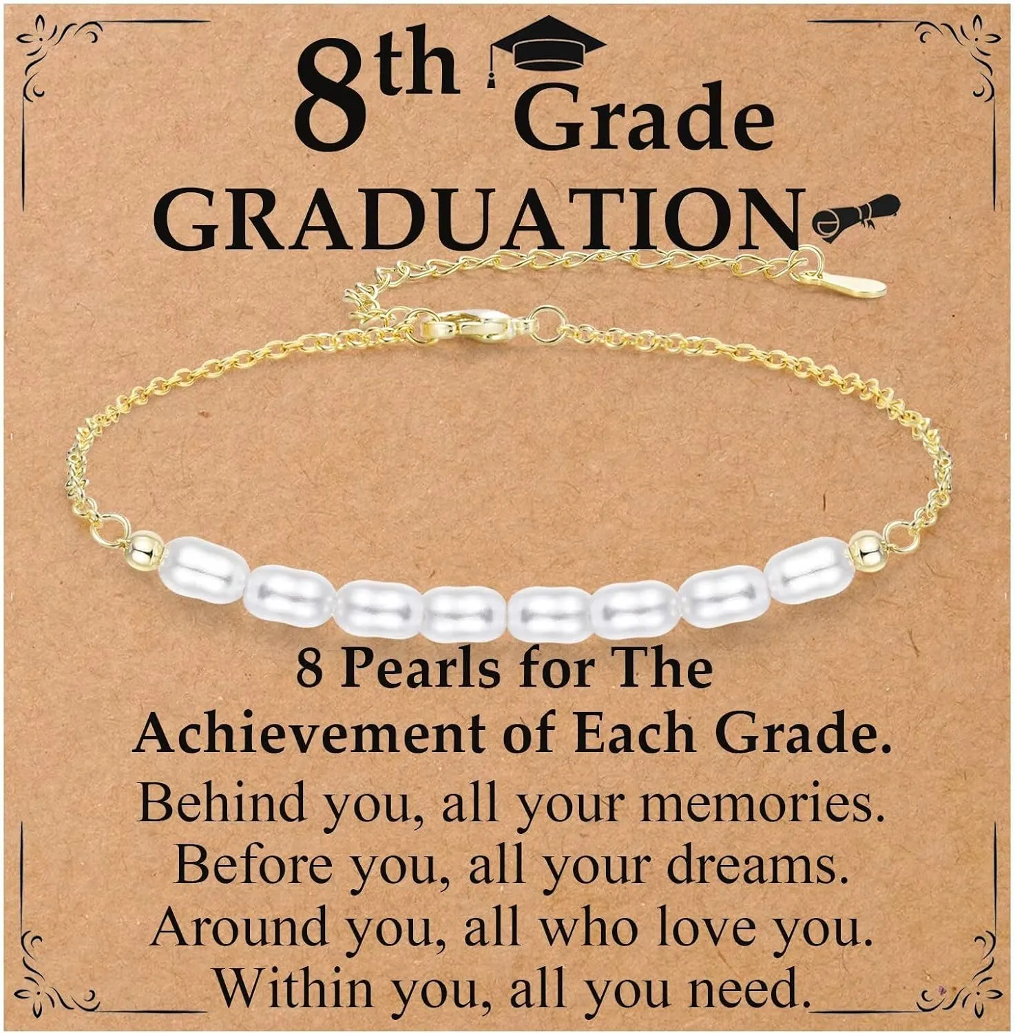 5th, 6th, 8th Grade Graduation Gifts for Girls Class of 2025 Grad Gifts Graduation Bracelets for Daughter, Granddaughter