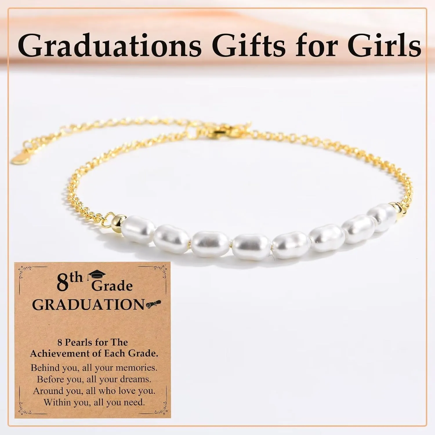 5th, 6th, 8th Grade Graduation Gifts for Girls Class of 2025 Grad Gifts Graduation Bracelets for Daughter, Granddaughter