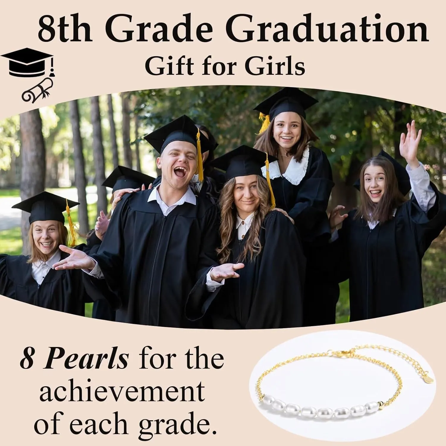 5th, 6th, 8th Grade Graduation Gifts for Girls Class of 2025 Grad Gifts Graduation Bracelets for Daughter, Granddaughter