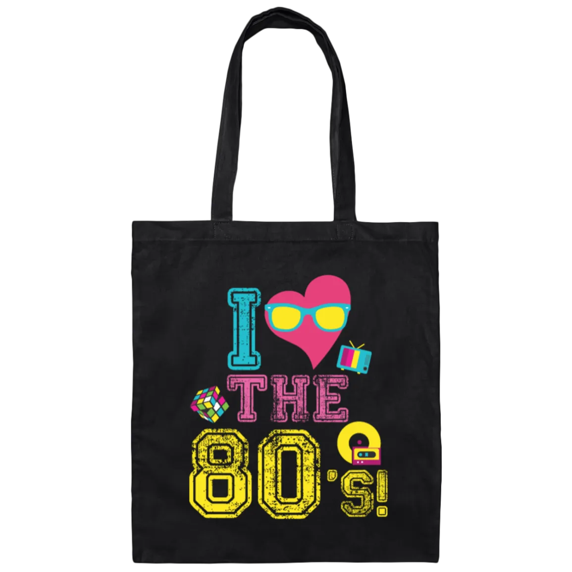 80 Vibe Gift, I Love The 80s, Best 80 Gift, 80s Vintage Gift Love, Best 80s Canvas Tote Bag