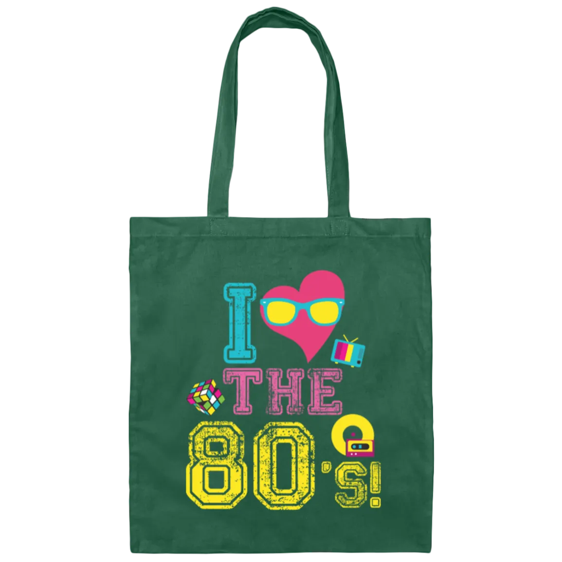 80 Vibe Gift, I Love The 80s, Best 80 Gift, 80s Vintage Gift Love, Best 80s Canvas Tote Bag