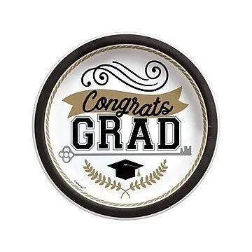 8" Achievement Is Key Graduation Plastic Plates (50ct)