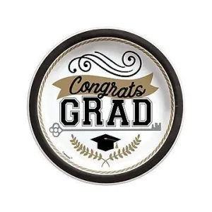 8" Achievement Is Key Graduation Plastic Plates (50ct)