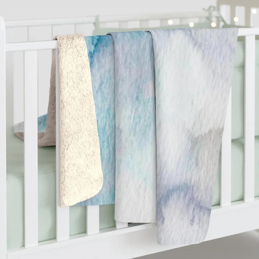 Abstract Comfy Blanket | Turquoise White Ombre