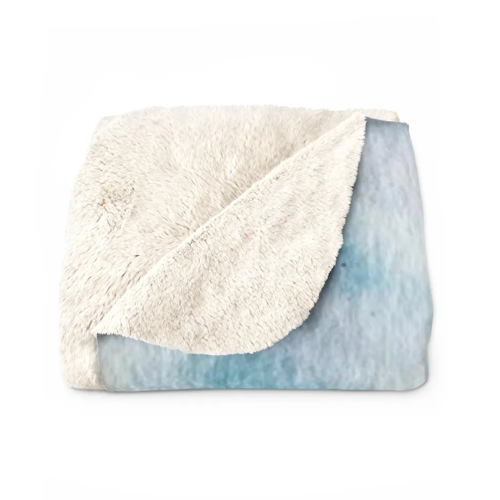 Abstract Comfy Blanket | Turquoise White Ombre