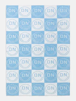 All Smiles Custom Blanket - Light Blue/White