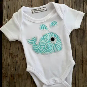 Appliqued Bodysuit - William the Whale