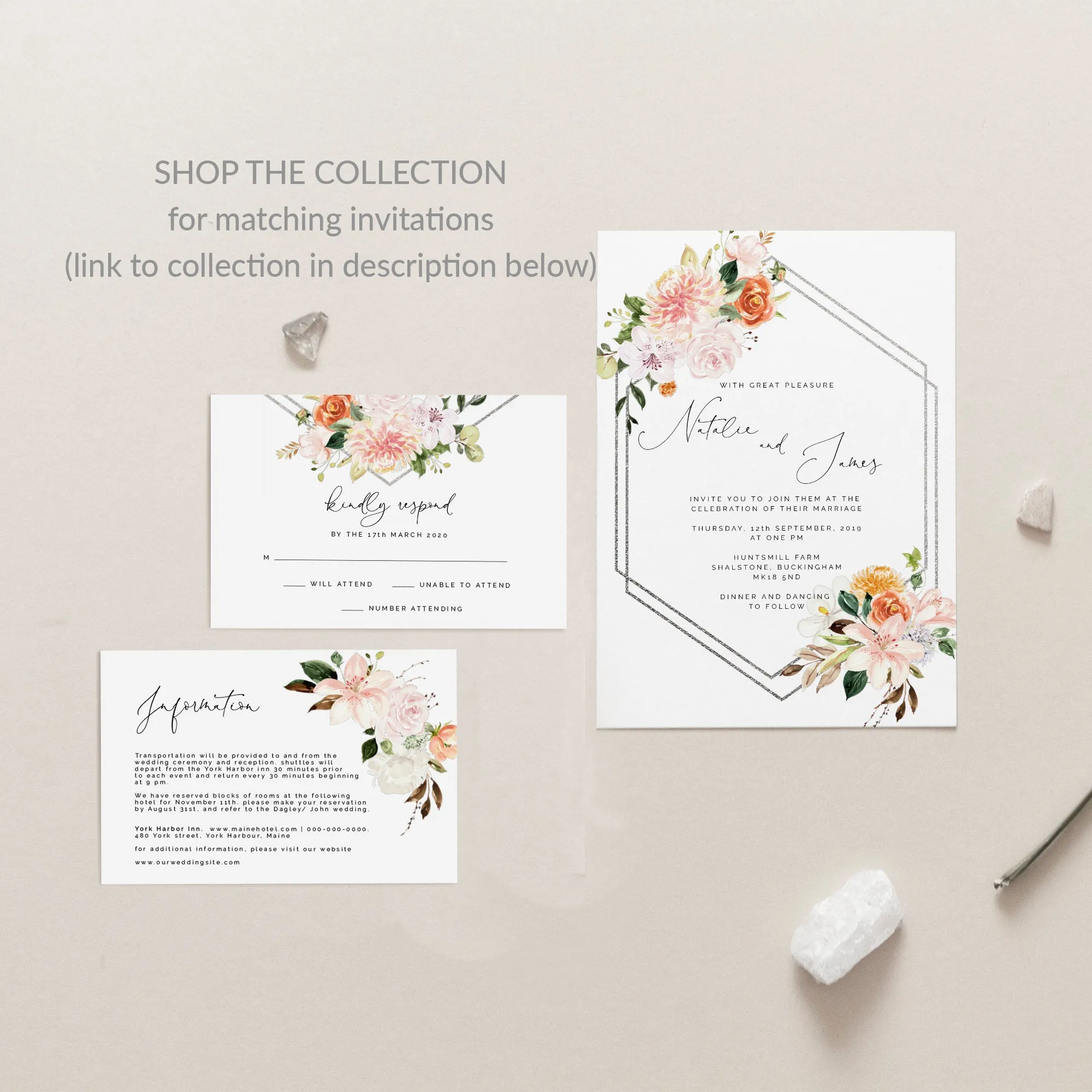 Autumn Floral Geometric Baby Shower Welcome Sign