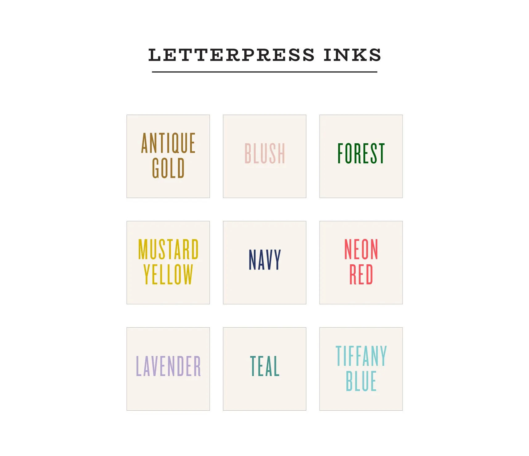 Avenue Custom Letterpress Stationery Suite