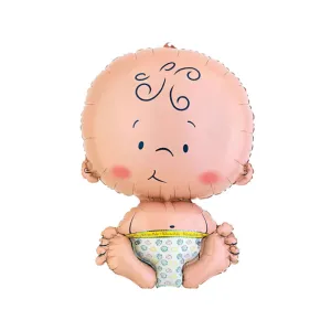 Baby Shower Blue Face Shape Foil Balloon