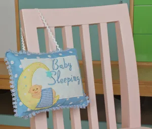 Baby Sleeping - Blue Decor Pillow