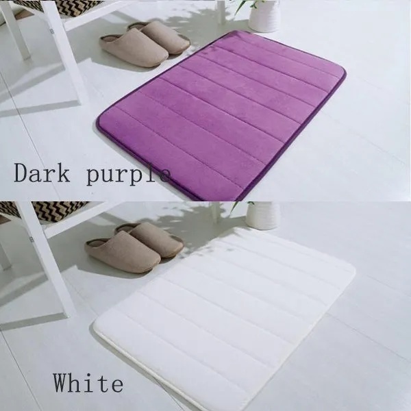 Bath Mat Bathroom Carpet Water Absorption Rug Shaggy Vertical Stripes Memory Foam Bathroom Mat Kitchen Floor Carpet