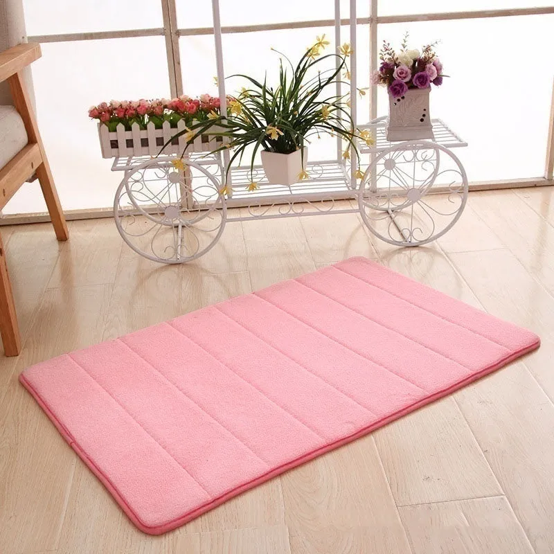 Bath Mat Bathroom Carpet Water Absorption Rug Shaggy Vertical Stripes Memory Foam Bathroom Mat Kitchen Floor Carpet