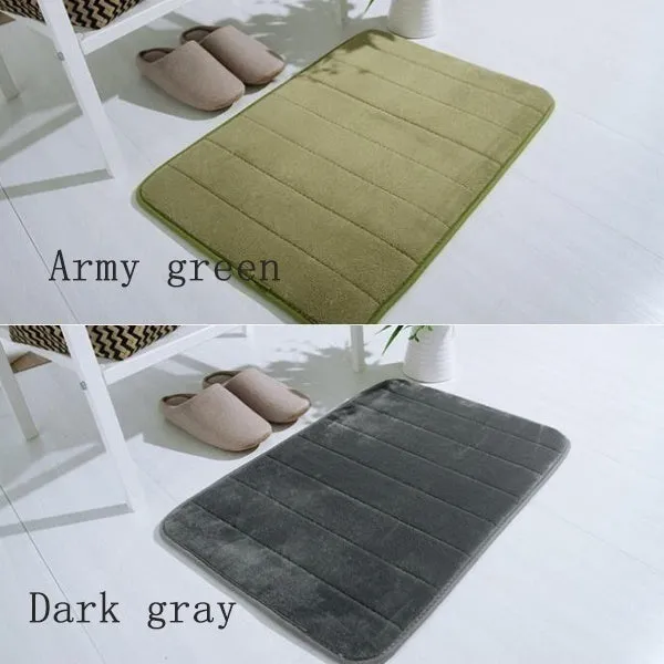 Bath Mat Bathroom Carpet Water Absorption Rug Shaggy Vertical Stripes Memory Foam Bathroom Mat Kitchen Floor Carpet