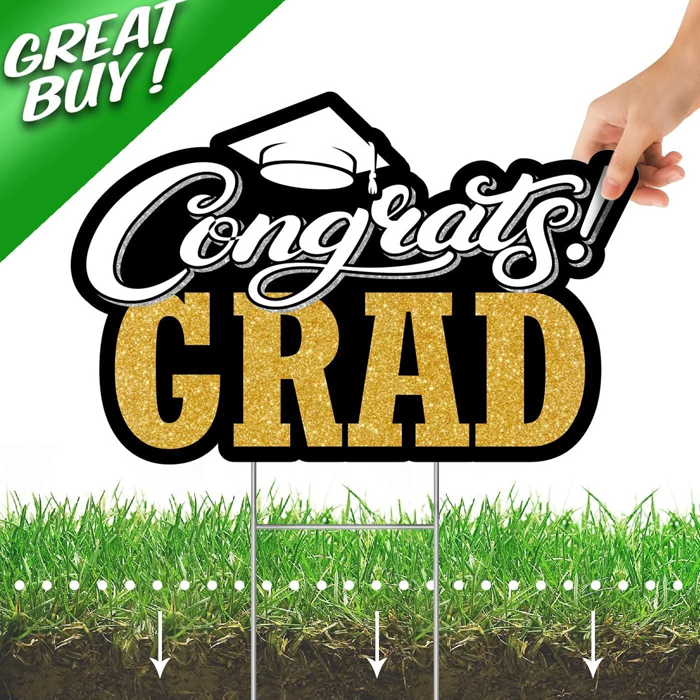 Bigtime Signs Graduation Yard Signs - Corrugated Plastic Party Outdoor Decorations