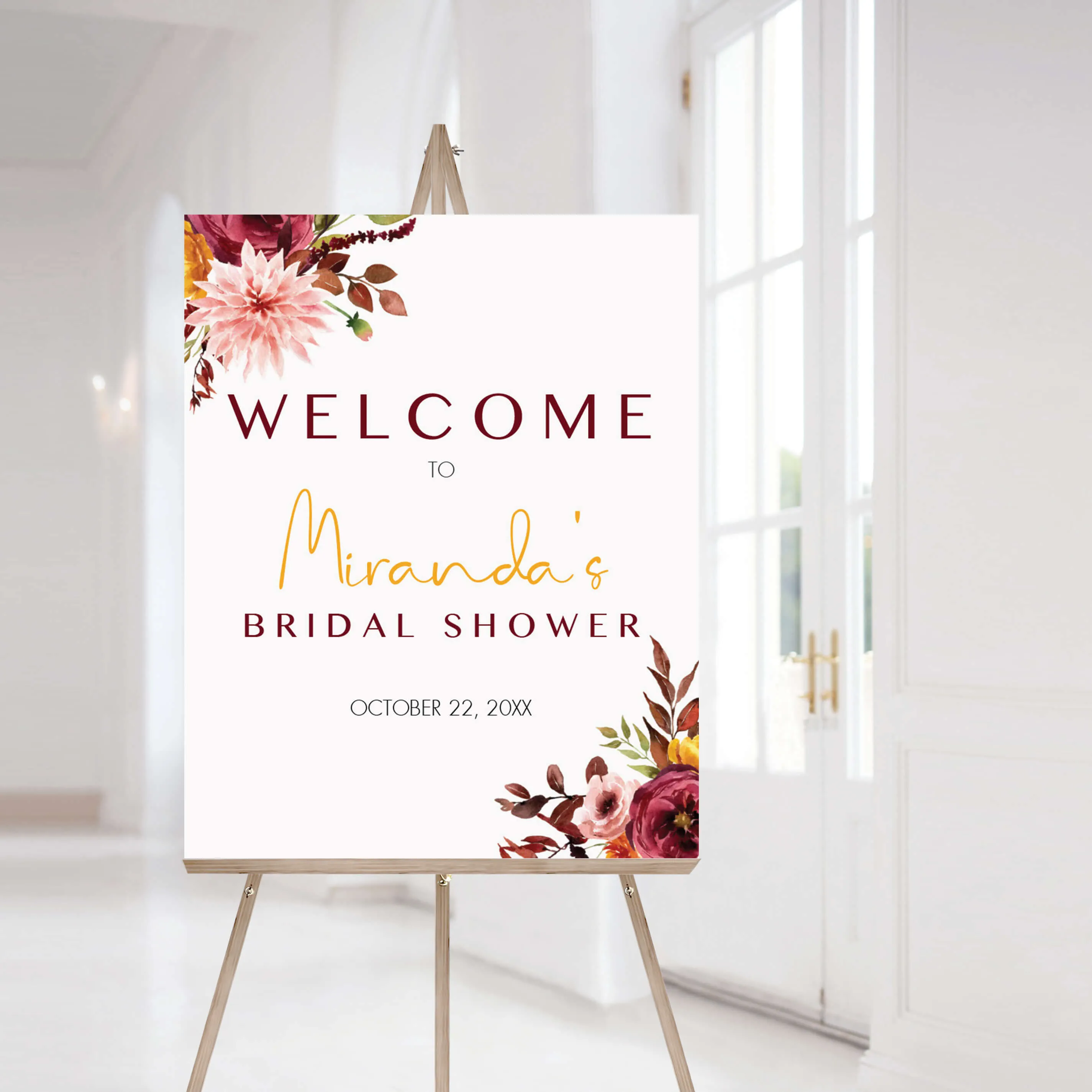 Boho Bridal Shower Welcome Poster Editable Template