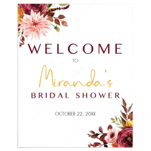 Boho Bridal Shower Welcome Poster Editable Template