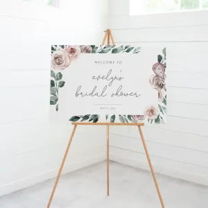 Boho Rose Welcome To Bridal Shower Sign Template, Printable Large Welcome Sign, Editable INSTANT DOWNLOAD - BR100
