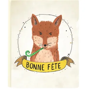 Bonne Fete Fox Birthday Card