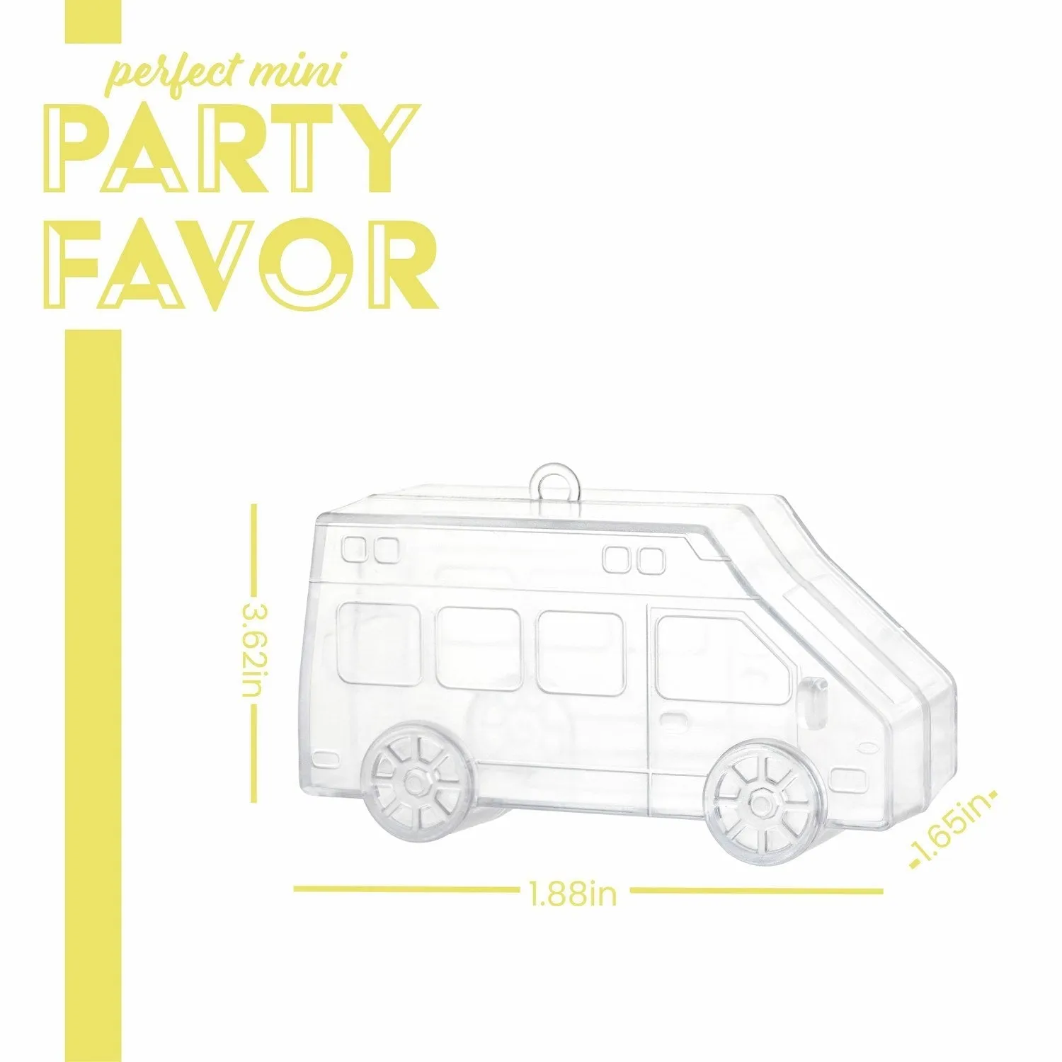 Bus Shaped Acrylic Candy Boxes 16 Pack 2.04"x4.13"x1.65" P