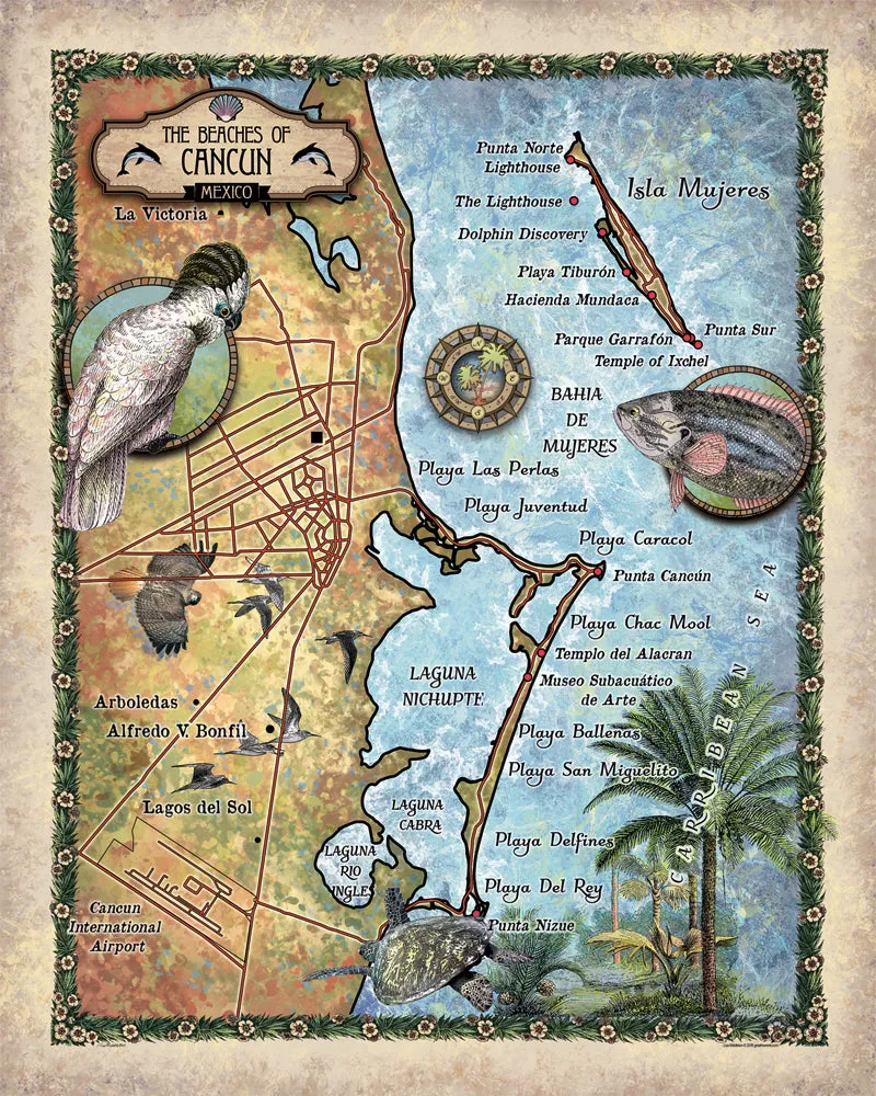 Cancun Mexico Historic Map Art Blanket Throw Soft Sherpa Fleece Vintage Warm Blanket For Bed Sofa Couch Gift & Winter Travel