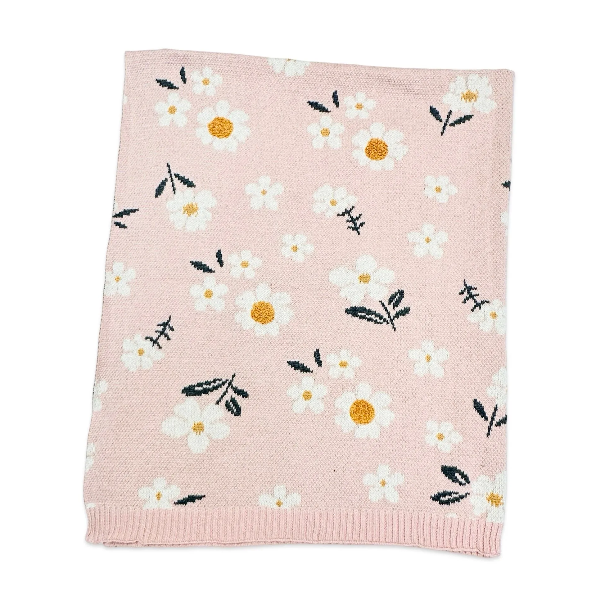 Daisy Floral Sweater Knit Blanket
