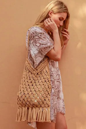 DELILAH FRINGE TOTE HONEY