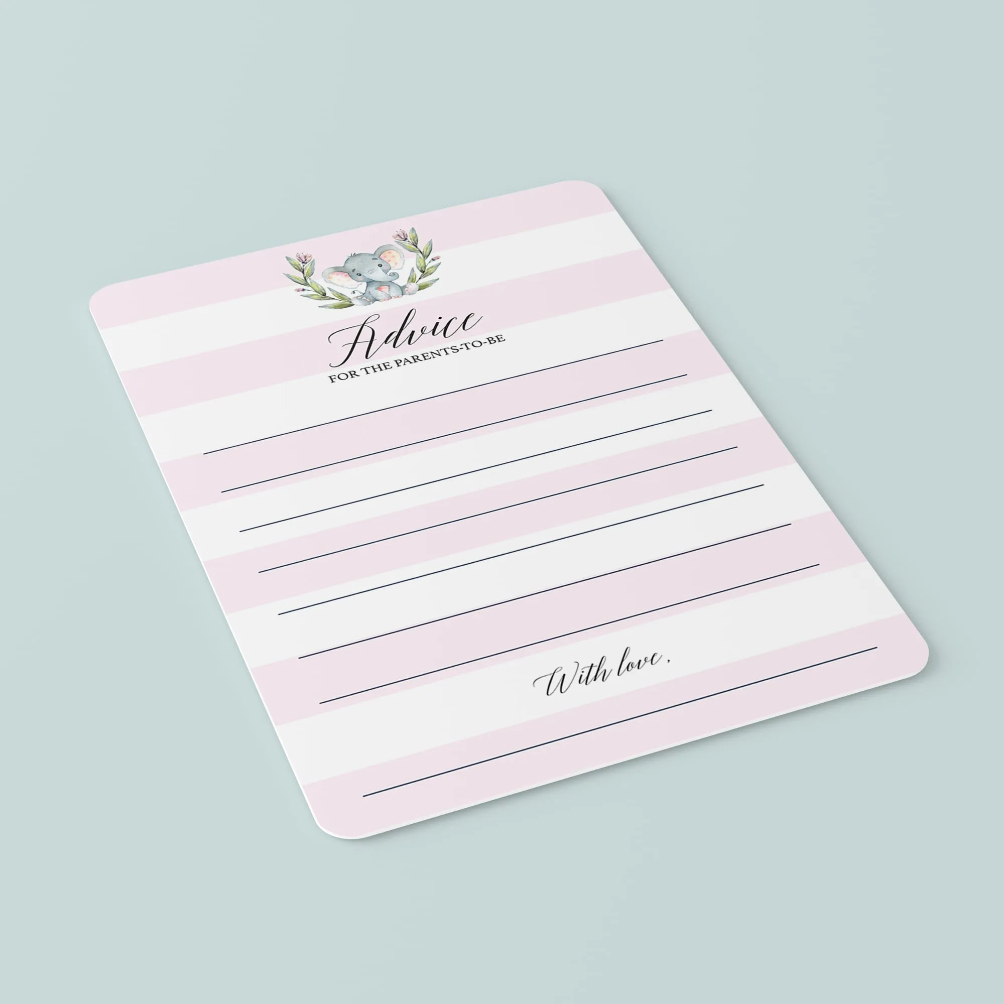 Elephant Baby Shower Advice for Parents-To-Be Printable