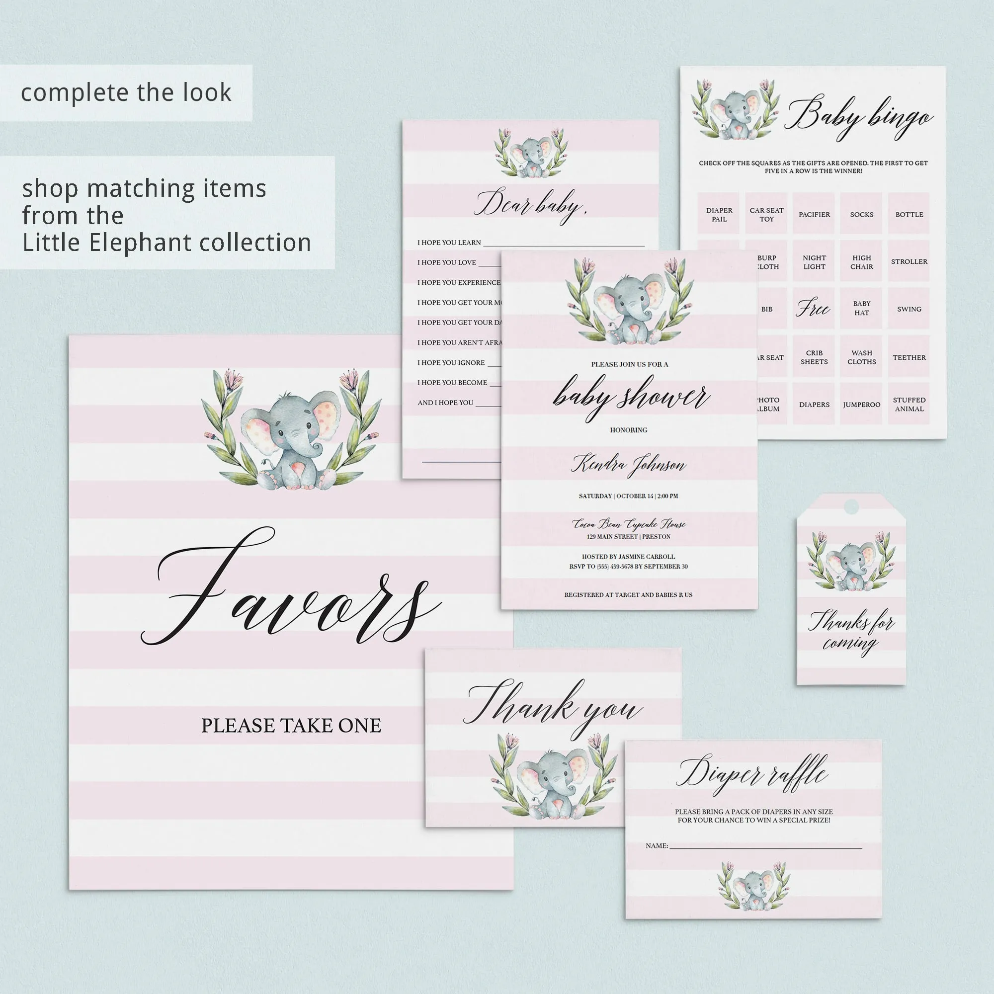 Elephant Baby Shower Advice for Parents-To-Be Printable