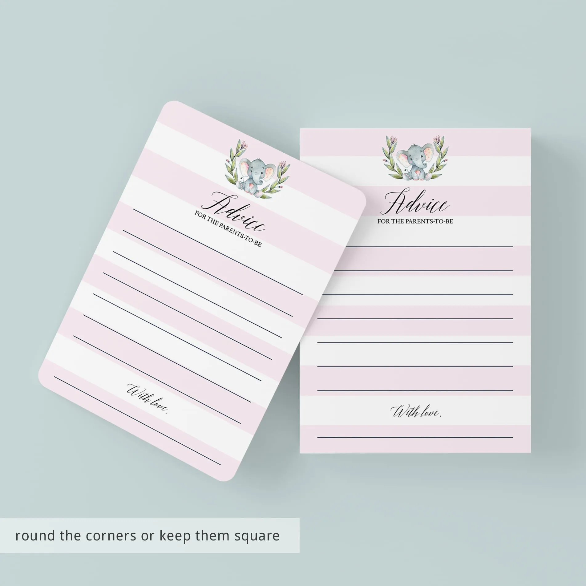 Elephant Baby Shower Advice for Parents-To-Be Printable