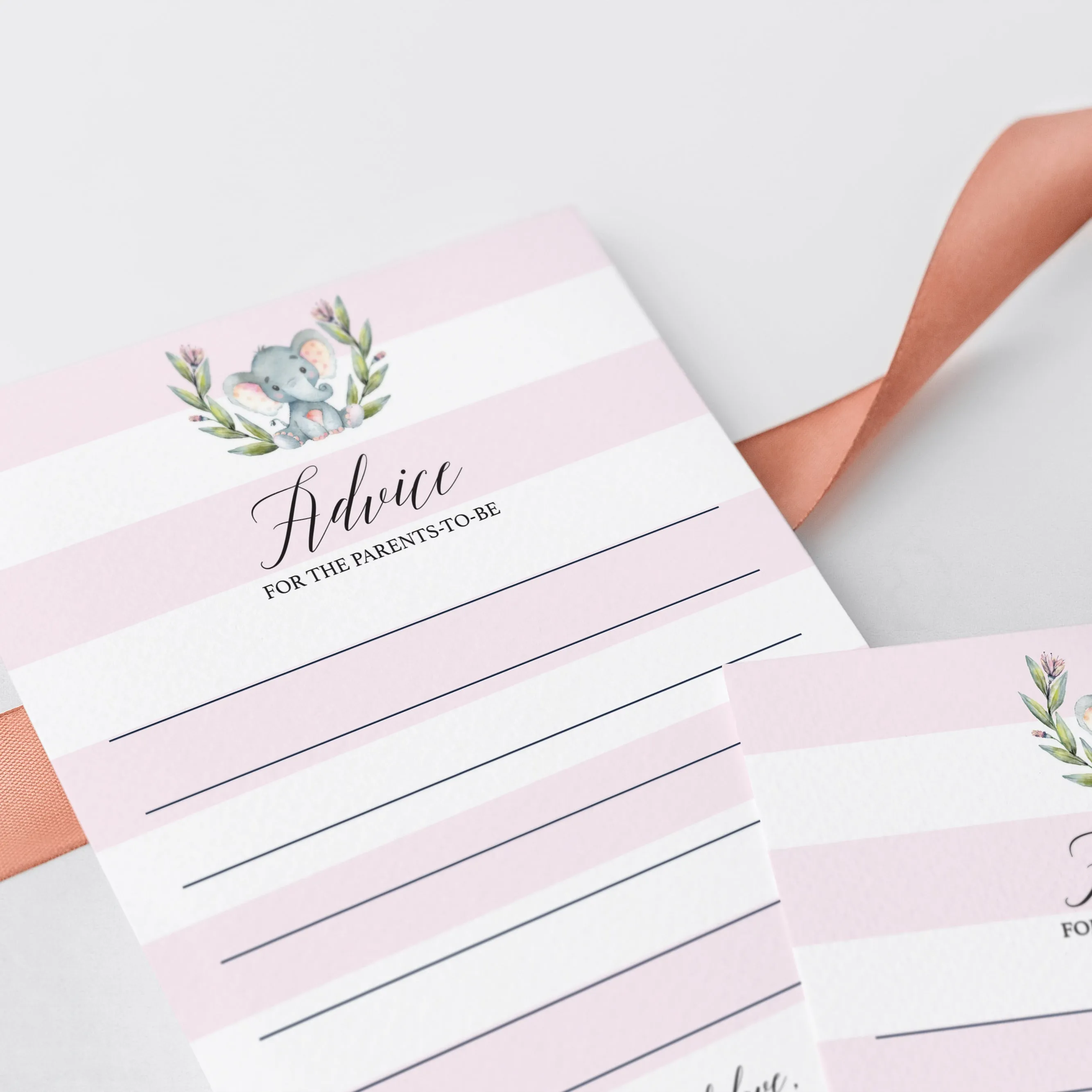 Elephant Baby Shower Advice for Parents-To-Be Printable